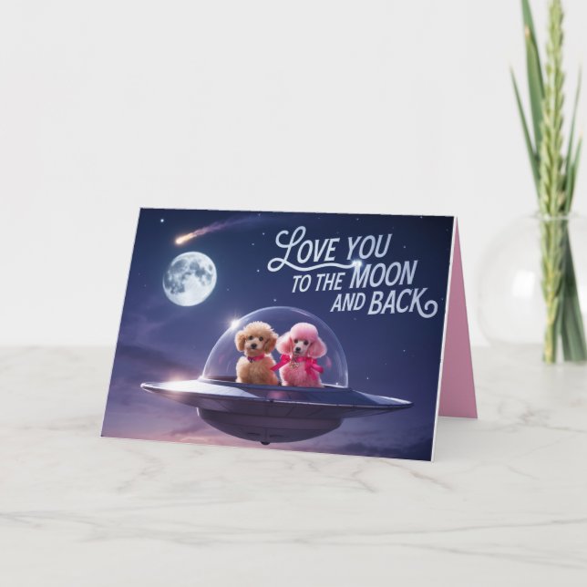 Cartão De Festividades Poodle Valentine Card (Frente)