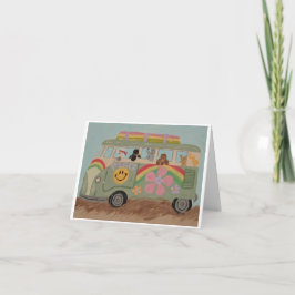 Cartão De Festividades Poodles em Van Hippie