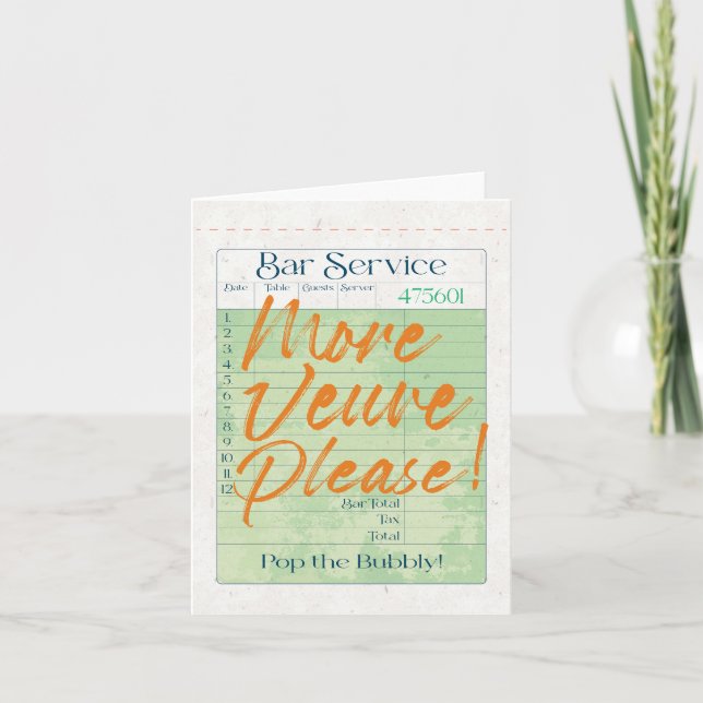 Cartão De Festividades Pop do Champagne de Recebimento de Verificação de  (Frente)