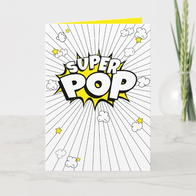 Cartão De Festividades POP SUPER! Placa de Vazio Mínima, Divertida, Pipoc (Frente)