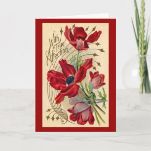 Cartão De Festividades Poppies vermelhos - Namorados