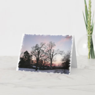 Cartão De Festividades Pôr do Sol de Inverno