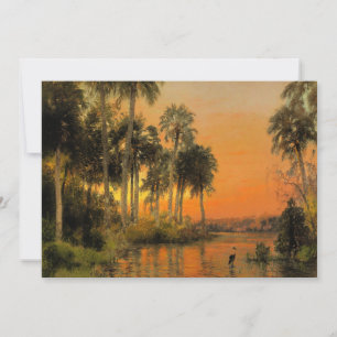 Cartão De Festividades Pôr do sol na Flórida, pintura de Herman Herzog