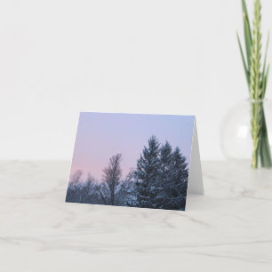 Cartão De Festividades Pôr do sol nevado no campo