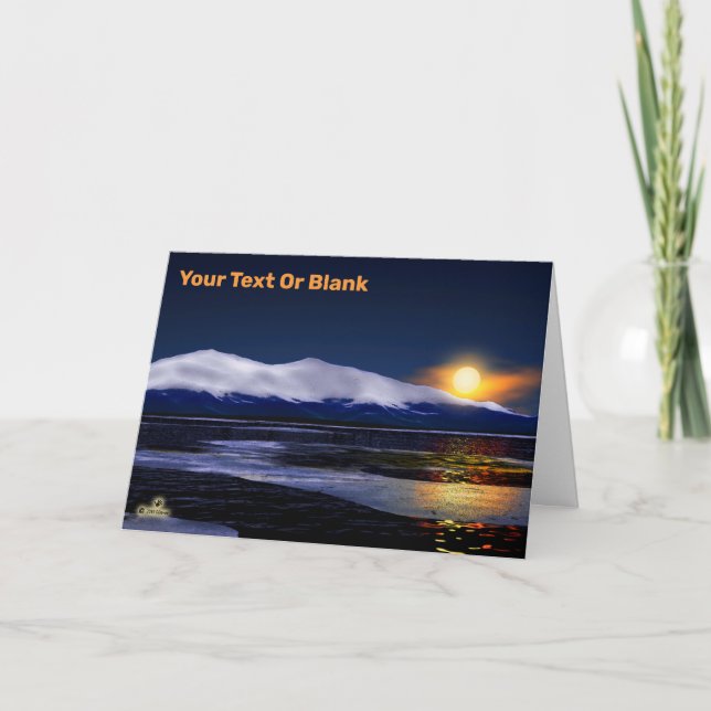 Cartão De Festividades Pôr Do Sol No Gelo (Frente)