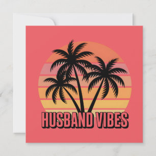 Cartão De Festividades Pôr do Sol Tropical Retro Vibes de Marido