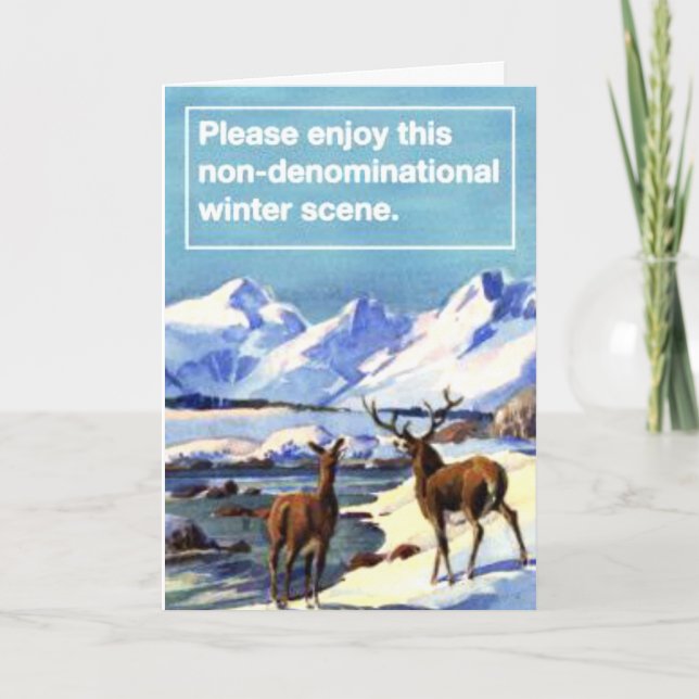 Cartão De Festividades Por Favor, Aproveite Esta Cena De Inverno Não Deno (Frente)