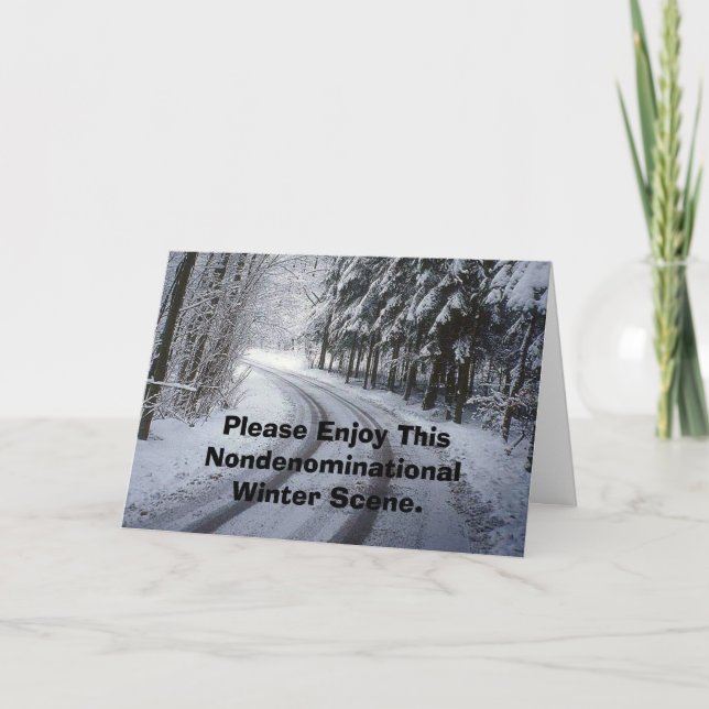Cartão De Festividades Por Favor, Aproveite Esta Cena De Inverno Não Deno (Frente)