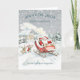 Cartão De Festividades Por todo o Natal do Miles Sleigh Papais noeis