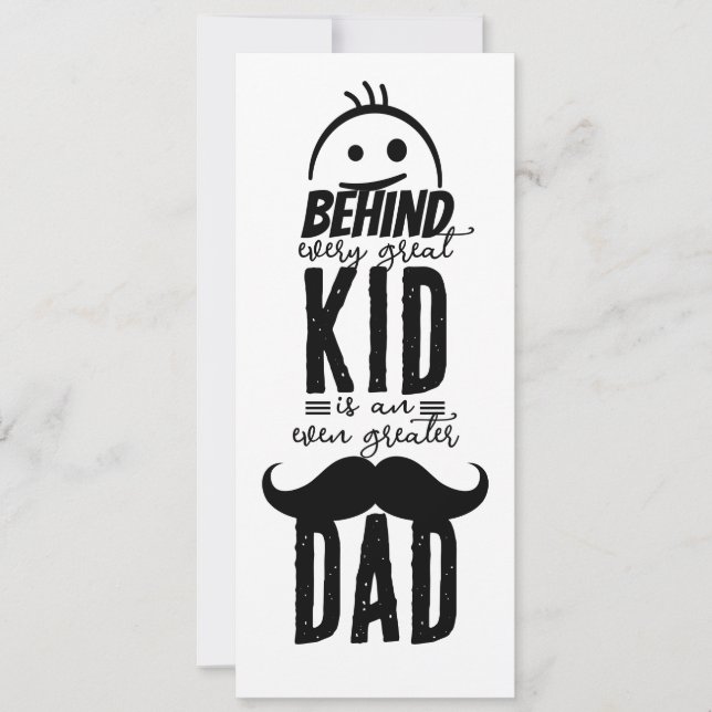 Cartão De Festividades Por trás de todo grande garoto: Dia dos Pais (Frente)