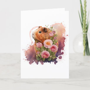 Cartão De Festividades Porco-guincho doce em Dia de os namorados de flore