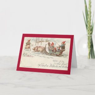 Cartão De Festividades Porcos de Natal