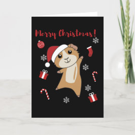 Cartão De Festividades Porquinhos-da-índia de Natal Animais de Inverno