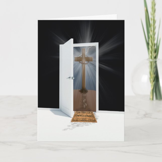 Cartão De Festividades Porta da páscoa (Frente)