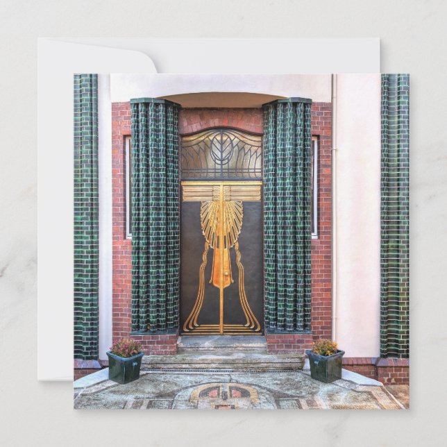 Cartão De Festividades Porta Jugenstil (Frente)