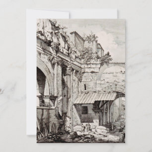Cartão De Festividades Pórtico de Otávia Roma Arte Preto e Branco