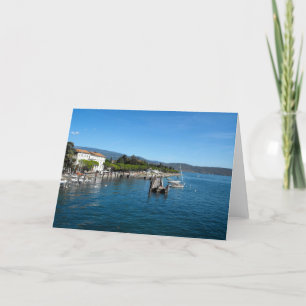 Cartão De Festividades Porto de Maderno no lago Garda, Itália