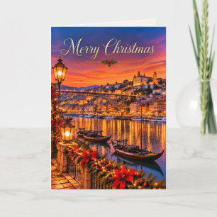 Cartão De Festividades Porto Portugal Feliz Natal