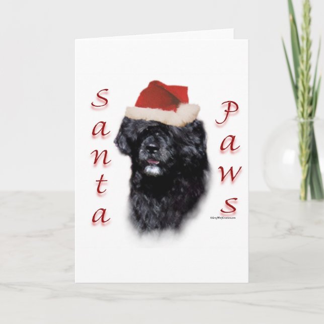 Cartão De Festividades Portuguese Water Dog Santa Paws (Frente)