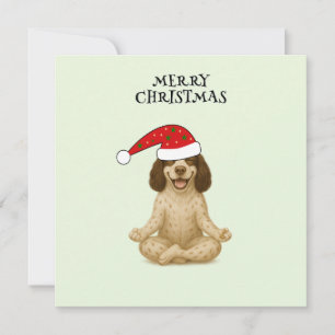 Cartão De Festividades pose de yoga do cão no natal