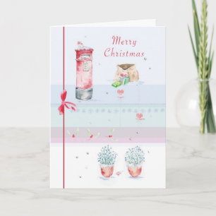Cartão De Festividades Post box Christmas Card