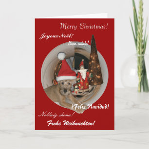 Cartão De Festividades Postal de natal “Terrier Irlandesa "