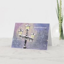 Cartão De Festividades Poste de Iluminação em Roxo