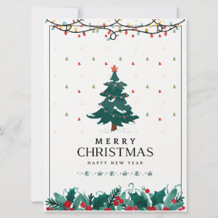 Cartão De Festividades Poster de Natal Vermelho Verde Branco