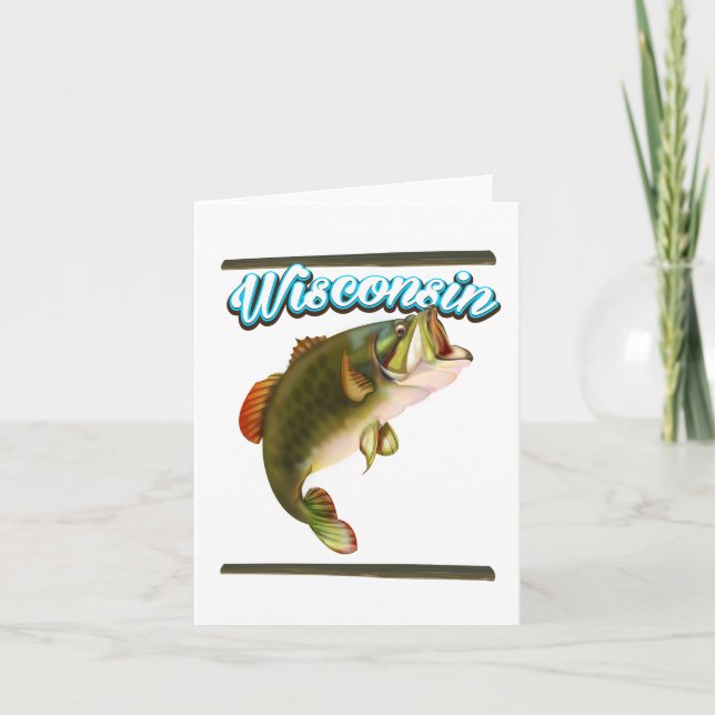 Cartão De Festividades Poster de pesca de Wisconsin (Frente)