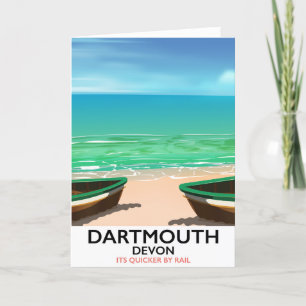 Cartão De Festividades Poster de praia de Dartmouth Devon