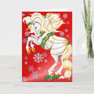 Cartão De Festividades Poster de Unicórnio de Natal