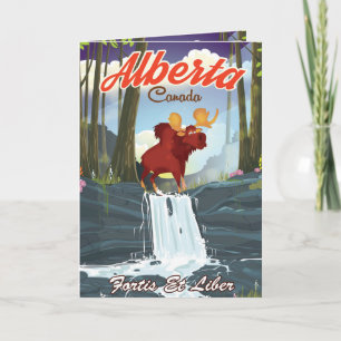 Cartão De Festividades Poster de viagens de desenho animado Alberta Canad