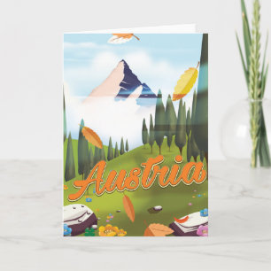 Cartão De Festividades Poster de viagens de desenho animado austríaco