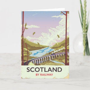 Cartão De Festividades Poster de viagens de locomotivas da Scotland Vinta