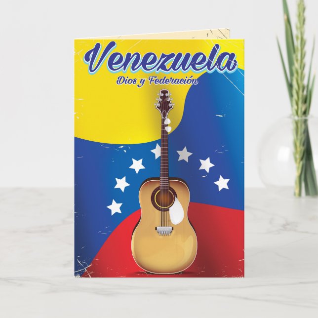 Cartão De Festividades Poster de viagens do Venezuela Dios y Federación (Frente)