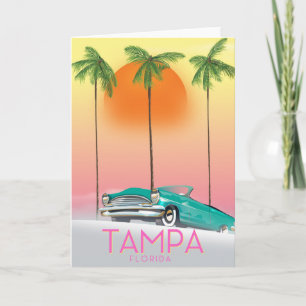 Cartão De Festividades Poster de viagens estilo Tampa Florida Vintage
