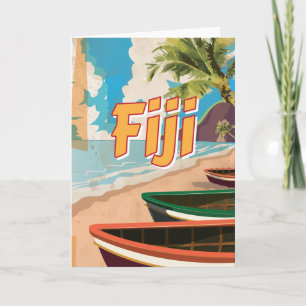 Cartão De Festividades Poster de Viagens vintage Fiji