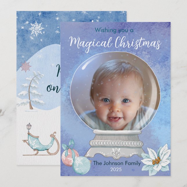 Cartão De Festividades Pote de Natal Mágico (Frente/Verso)