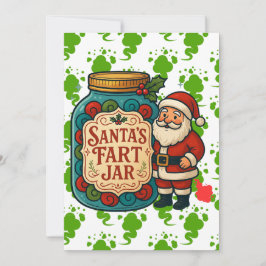 Cartão De Festividades Pote de Peido do Papai Noel Natal Hilário