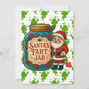 Cartão De Festividades Pote de Peido do Papai Noel Natal Hilário