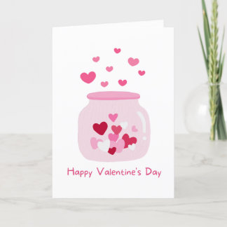 Cartão De Festividades Pote de Vidro com Coração de Amor Dia dos Namorado