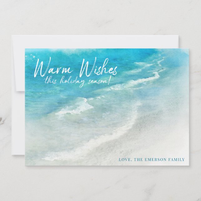 Cartão De Festividades PRAIA DE FÉRIAS TROPICAIS | Natal ou Hanukkah (Frente)