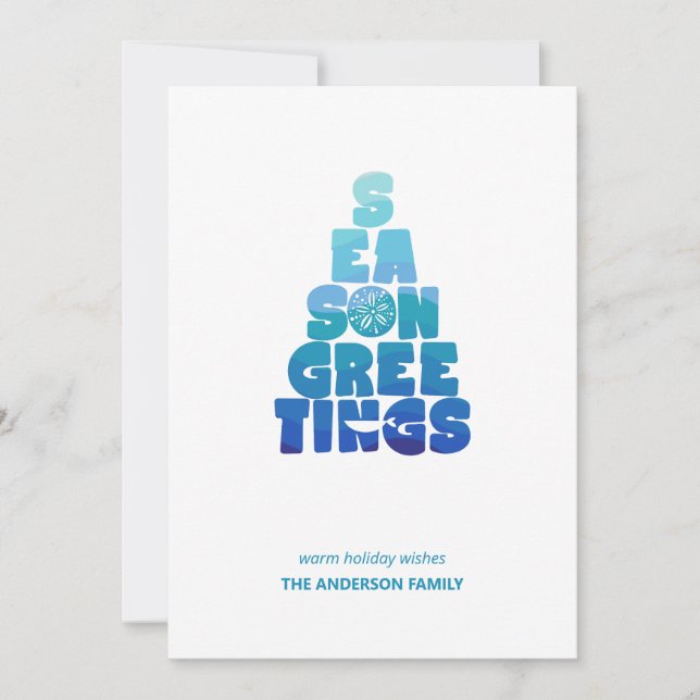 Cartão De Festividades Praia Mares e Saudações (Frente)