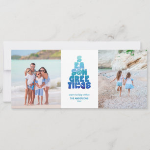 Cartão De Festividades Praia Mares e Saudações