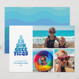 Cartão De Festividades Praia Mares e Saudações