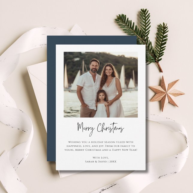 Cartão De Festividades Praia Marítima de Fotos da Família de Natal Náutic (Criador carregado)