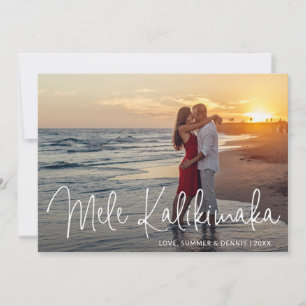 Cartão De Festividades Praia Mele Kalikimaka Foto Natalino Elegante