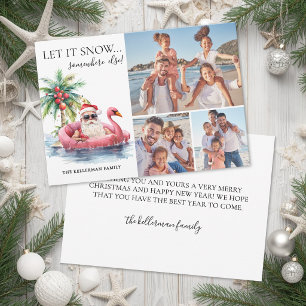 Cartão De Festividades Praia Tropical Foto Engraçada de Natal