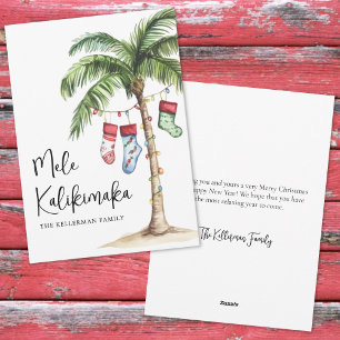 Cartão De Festividades Praia Tropical Mele Kalikimaka Natal