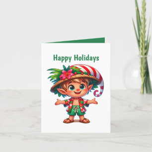Cartão De Festividades Praias de Natal festivas e personalizáveis